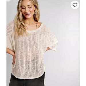 NWT Cherish Open Weave Top Off Off White M